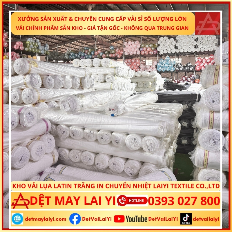 Kho vải Latin Trắng Cao Cấp In Chuyển Nhiệt số lượng lớn tại Lai Yi Textile Co., Ltd