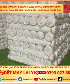 Kho vải Latin trắng cao cấp may đồ bộ Pyjama số lượng lớn tại Lai Yi Textile Co., Ltd
