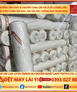 Kho vải Latin trắng cao cấp may đồ bộ Pyjama số lượng lớn tại Lai Yi Textile Co., Ltd.