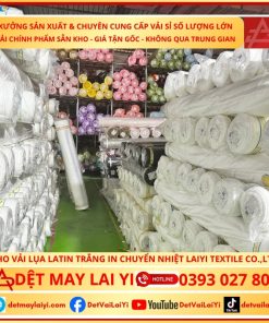 Vải Latin Trắng In Cao Cấp chuyên dụng cho các thương hiệu thời trang Pyjama và đầm dạ hội
