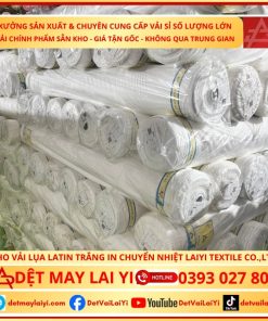 Vải Latin Trắng In Chuyển Nhiệt - Chất liệu chuyên dụng cho in ấn hoa văn sắc nét và bền màu