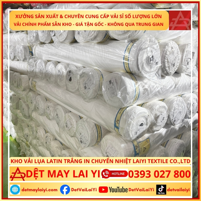 Vải Latin Trắng In Chuyển Nhiệt - Chất liệu chuyên dụng cho in ấn hoa văn sắc nét và bền màu
