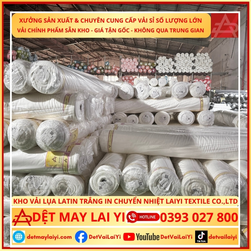 Vải Latin Trắng Cao Cấp Cho In Chuyển Nhiệt - Chất liệu tối ưu độ bám mực từ Laiyi Textile Co., Ltd