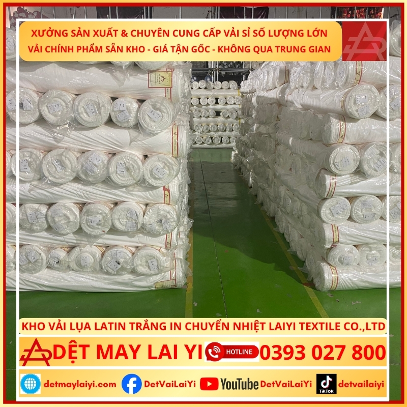 Vải Latin trắng cao cấp may đồ bộ Pyjama mềm mịn, độ rủ tốt từ Lai Yi Textile Co., Ltd.
