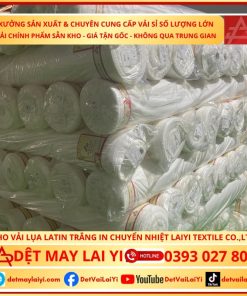 Vải Latin trắng chuyên dụng in chuyển nhiệt chất lượng cao tại Laiyi Textile Co., Ltd – Hiển thị màu sắc sắc nét