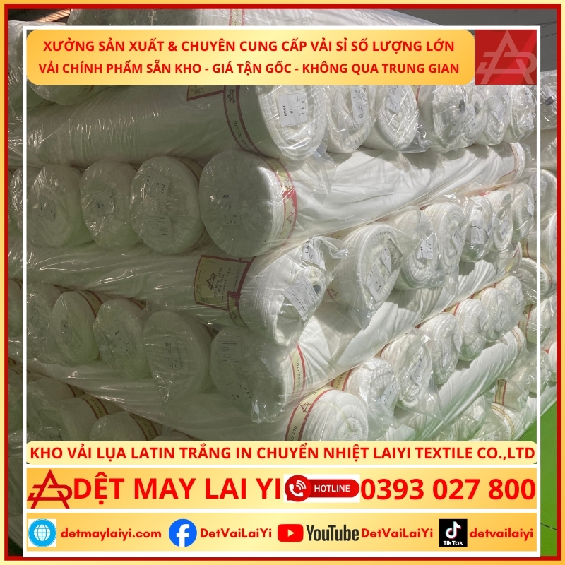 Vải Latin Trắng In Chuyển Nhiệt – Giải pháp in ấn hoàn hảo từ Laiyi Textile Vải Latin trắng chuyên dụng in chuyển nhiệt chất lượng cao tại Laiyi Textile Co., Ltd – Hiển thị màu sắc sắc nét