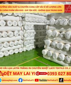 Vải Latin Trắng In chất lượng cao, khổ rộng 1m6, chuyên dùng cho in chuyển nhiệt