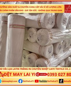 Vải Latin Trắng In Chuyển Nhiệt cao cấp, chuyên dụng in hoa văn sắc nét và bền màu