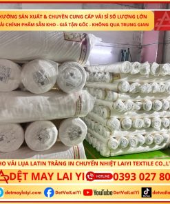 Xưởng sản xuất vải Latin Trắng cao cấp cho in chuyển nhiệt của Laiyi Textile Co., Ltd với quy mô hiện đại