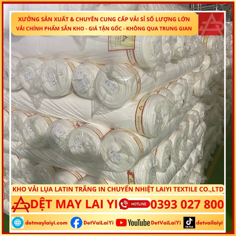 Xưởng vải Latin Trắng cao cấp chuyên may Pyjama - Lai Yi Textile Co., Ltd Xưởng vải Latin Trắng cao cấp may đồ bộ Pyjama của Lai Yi Textile Co., Ltd - Nguồn cung trực tiếp giá sỉ